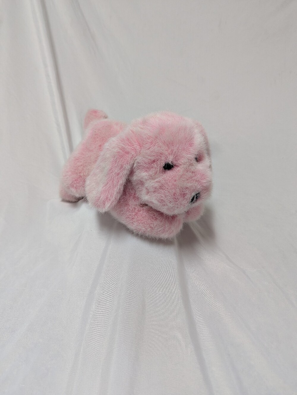 Plush Creations Vintage '93 Fuzzy Pink Stuffed Animal Dog Puppy 13" Floppy Ears